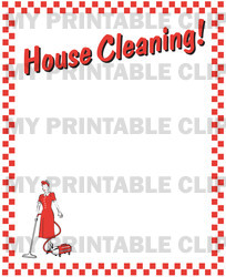 Retro House Cleaning Background
